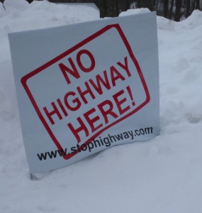 Signs like this were out on the back roads of Burlington days after the Coalition was formed.