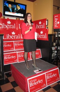 Liberal candidate Alyssa Brierley did a decent job with her 36 day campaign.  She vows to return.
