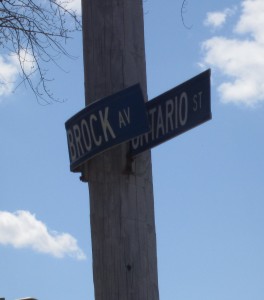 Brock Ontafrio Street sign Lot of things about this project that are just a little bent: public involvement being the biggest. We can do better than this.