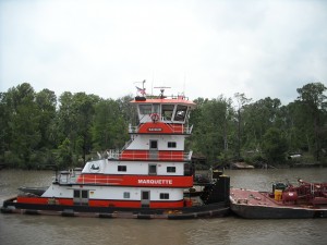 Thordon Bearings has a lock on the market for propellers and rudder bearings on those specialized vessels that push barges up and down the Mississippi River where the mud and particles in the water get cleaned out of the propeller shaft bearings that are lubricated by the river water.