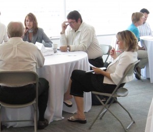 The thinking it through was always part of the job – here Martiuk does his homework alongside staff and Council members.