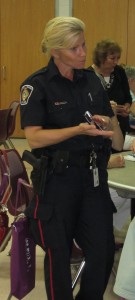 Constable Wendy Moraghan of the Halton Regional Police Service works with the seniors community and spends time in the different Halton Region communities to answer questions related to safety.  She is able to sense when there is any abuse taking place and knows how to gently prod and bring issues and concerns to the surface.