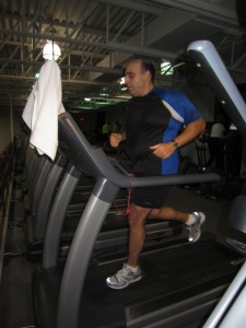 Sachran - treadmill Sakran is out developing support in a riding that hasn’t elected a Liberal for more than 65 years. The PC’s are making it easy for him.