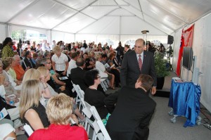 Crowded tent Anyone who was anybody was there – but not a dollar to be seen from the provincial government