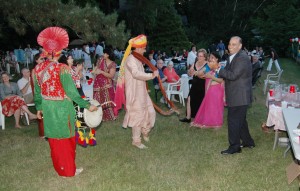 Karmel takes Indian dance lessons-3 It was both a fund raising event and a cultural festival. Sakran, the Liberal candidate in the forthcoming election steps his way through a dance routine.