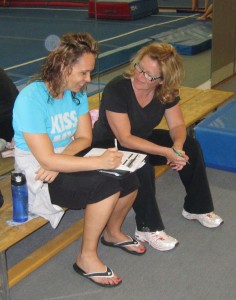 Kathy Kline runs the Peer to Peer program at the Burlington Gymnastics Club along with her associate Jenna Gleza  The two know the strengths and weaknesses of each of the athletes and work tirelessly to help each one advance to the next level.