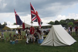 War of 1812 re-enactors set up camp at the LaSalle Pavilion during the Joseph Brant Day event.