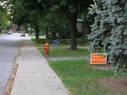 Election lawn signs There will be no election signs with the name Casey Cosgrove on the lawns of Burlington homes.