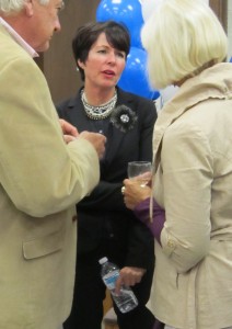 A tired candidate talking to supporters at the end of a long day - when she pulled in 2000+ more votes than the other guy.
