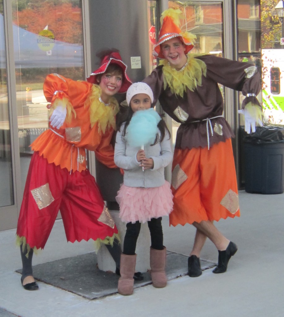 Scarecrows from the Burlington Student Theatre were on hand to see the Burlington Performing Arts Cnetrte handed over to the community.