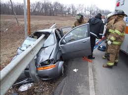 Car with guard rail thru window