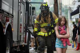 This little girl got out of the house - the tragedies are when people don't make it out during a fire. Plan an escape on FAmily Day