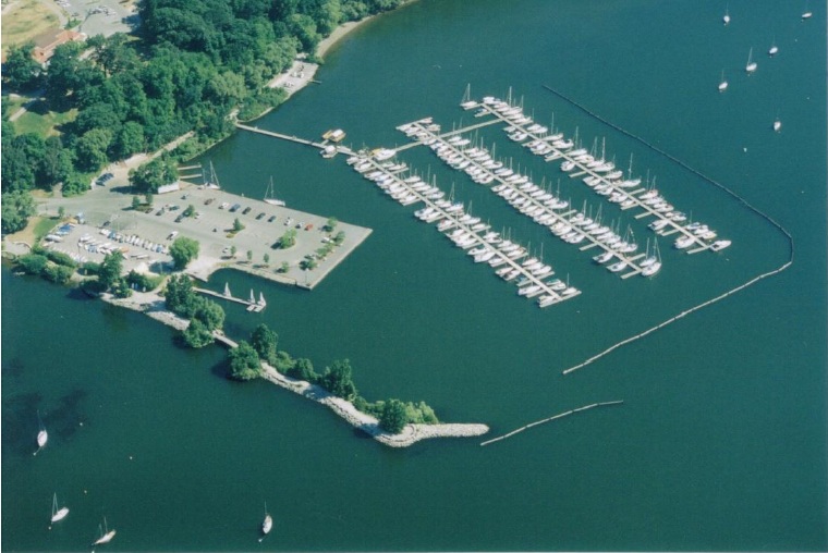 LaSalle PArk MArina as it looks today - 219 slips with wave breaker and docks thathave to be brought ashore every winter.