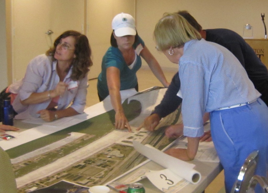 Laura Gillespie points out the part of the Beachway that affects her the most - the spot where her house is located.