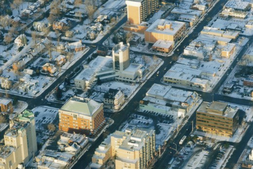 City Hall and surrounding area winter of 2000