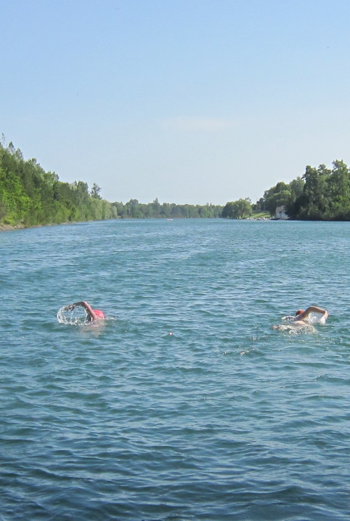 Benoit ahead of the boat