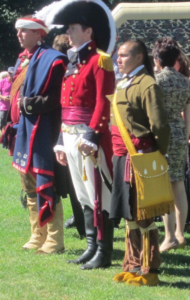 From the left, John Norton, Sir Isaac Brock and John Brant at the LaSalle PArk Brant Day event. All three men played a very significant role in the War of 1812. while Brock lost his life t Queenston Height, Brant and Norton went on to play major roles in the growth of the native community.