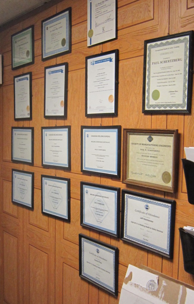 Pier AJ Braun plaques and certs