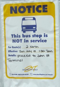 Bus service notice