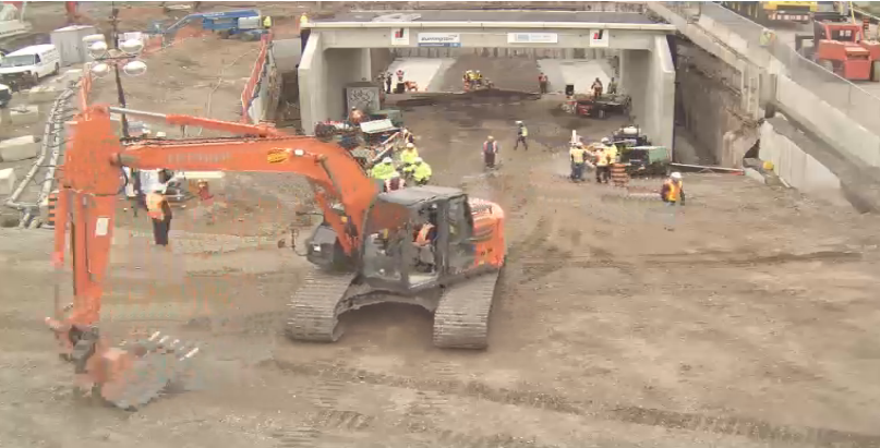 Back hoe comes out - excavation complete Sunday 1320