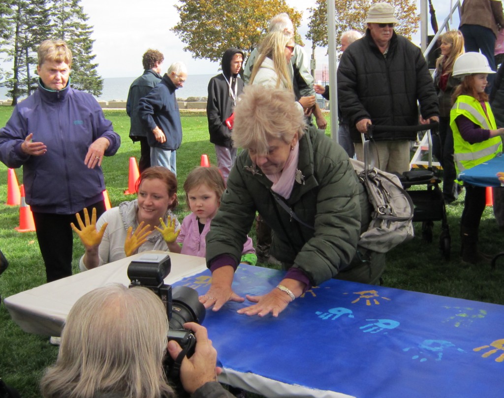 Canvas with hand prints