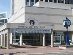 Burlington city hall with clock