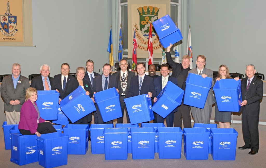 Our Regional Councillors will do almost anything for a photo-op; this time they are showing you the new 2 gallon blue boxes.