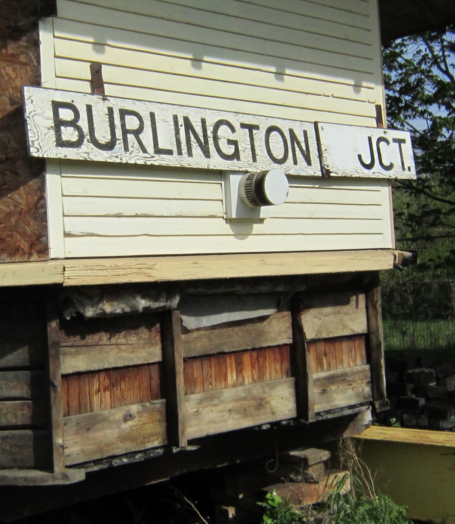 Sitting on some "cribbing" with a sign badl in need of several coats of paint, the Freeman Station gets ready for its big move.