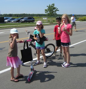 Just hanging out on the street with the girls - a lazy summer afternoon in Alton Village.