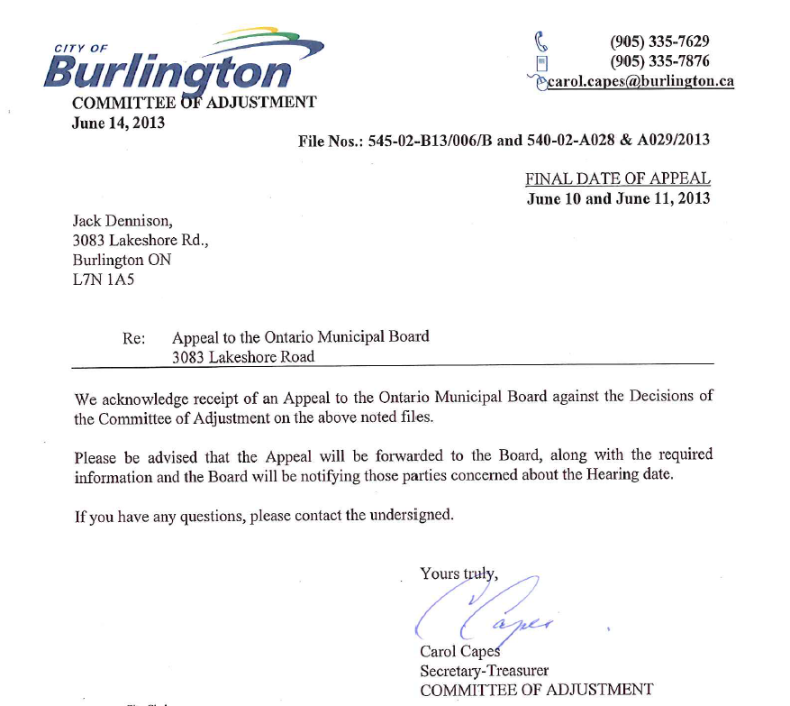 Dennison CoA letter going to OMB