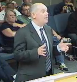 Glenn Grenier, lawyer for the Air Park, a pilot and a resident of the city got a little more than the time of day from a city council that decided they didn't have all that much time for him.