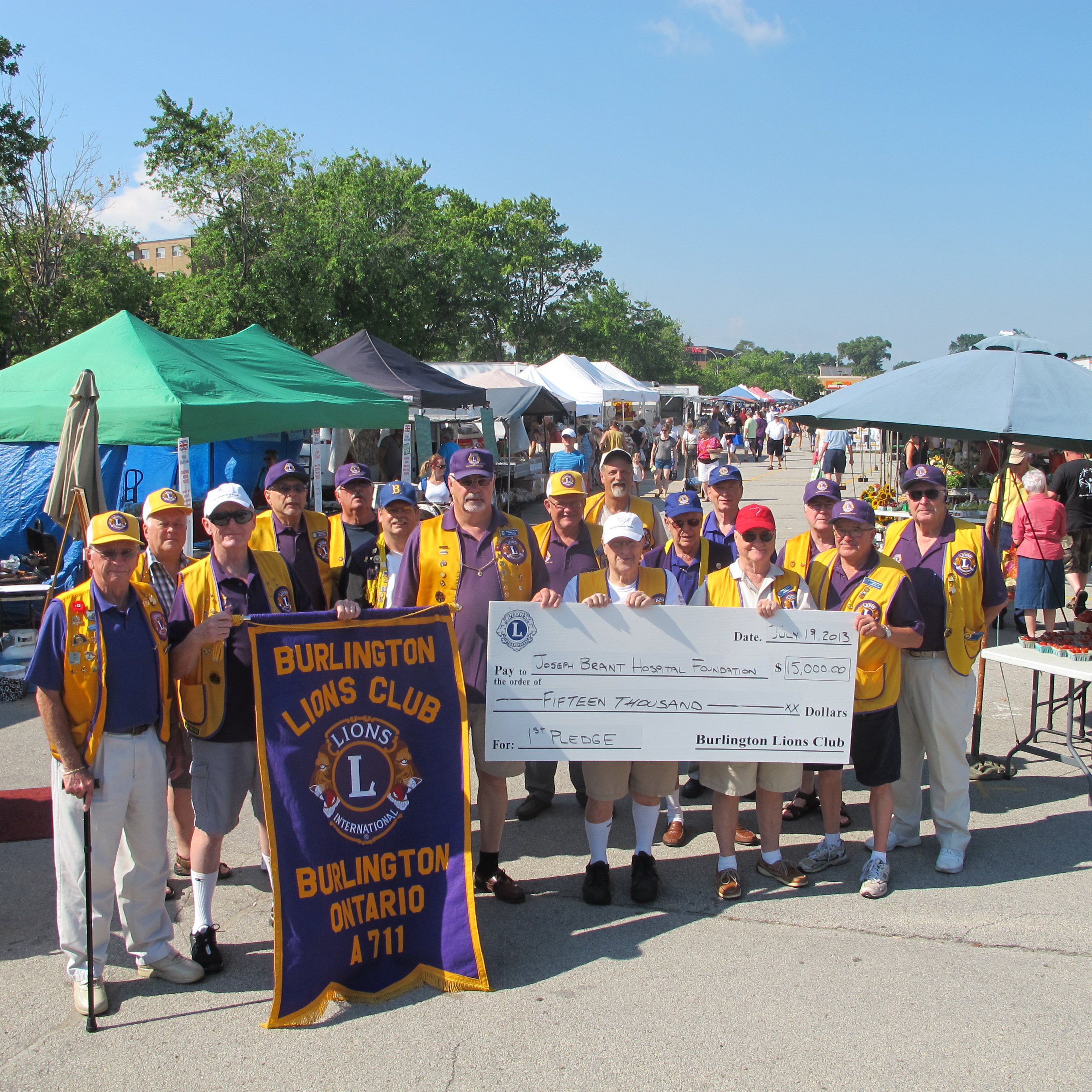 Burlington Lions showing their support for the redevelopment and expansion of the Joseph Brant Hospital - %750,000 over five years