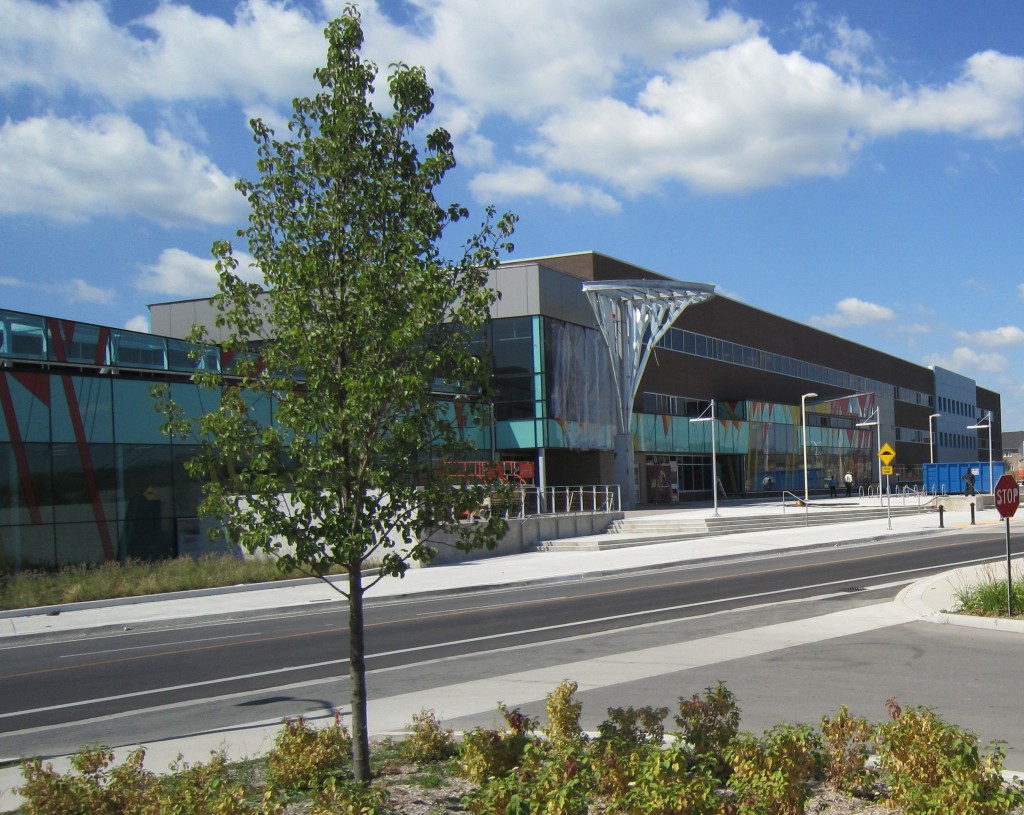 Hayden High, Burlington's newest high school built as part of a complex that includes a Recreational Centre and a public library with a skate park right across the street.
