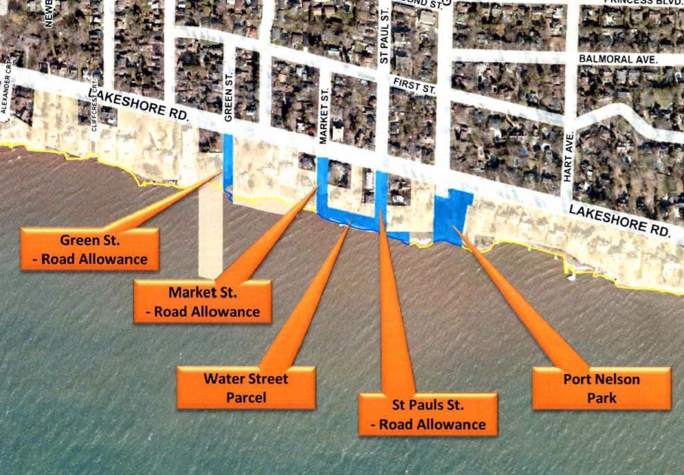 The since sunset Waterfront Access and Protection Advisory Committee produced a report with good graphics that set out what existed in the way of city owned land that could be opened up more effectively to the public.