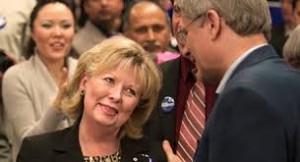 Senator wallin and Priome Minister Harper during better times.