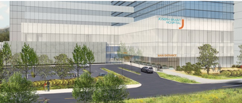 Hospital main emtrance which will face the lake