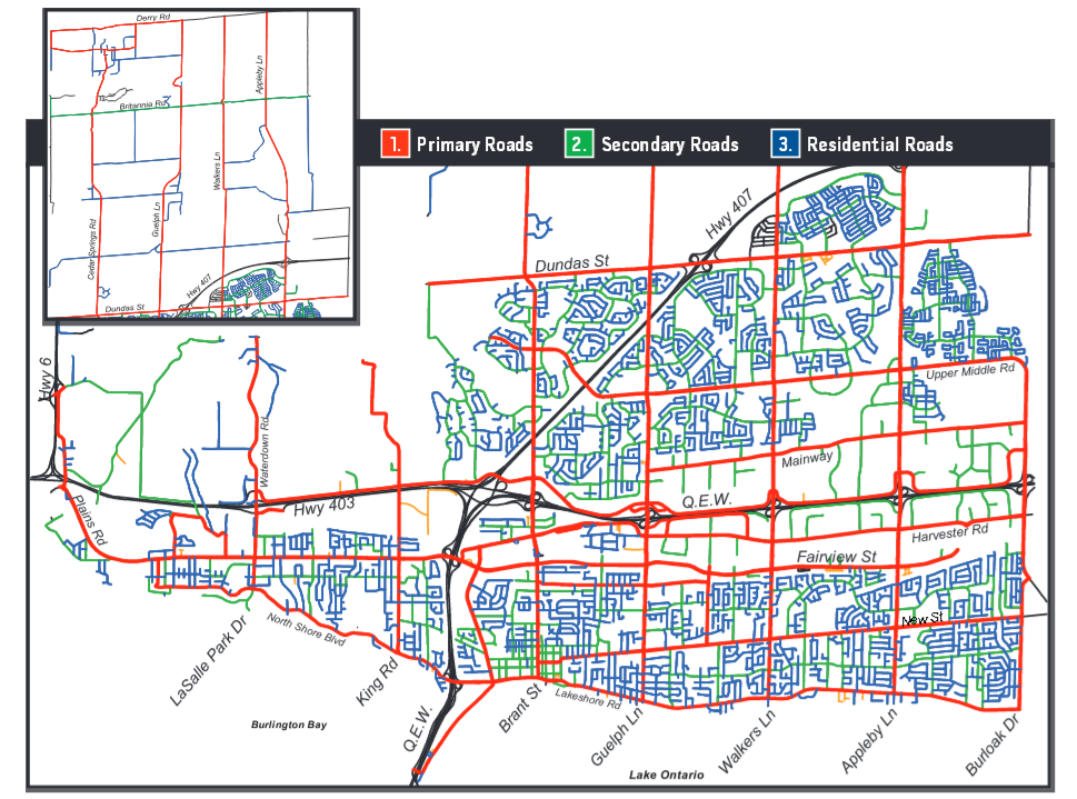 Snow plow map road levels « Burlington Gazette Local News, Politics