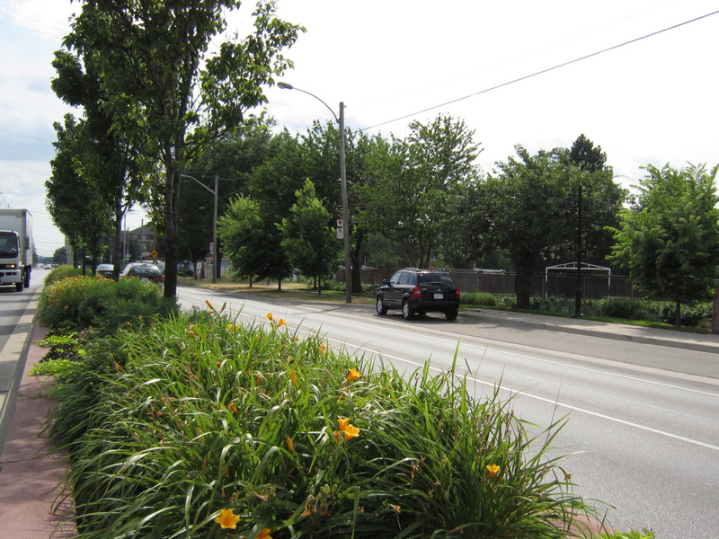 Planters along Plains Road have given what used to be a provincial highway a much more suburban look.  Hasn't slowed traffic down enough for most people - except for those who drive through the community.