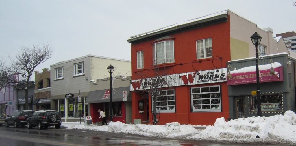 East side of Brant Street xx days before Christmas 2013.