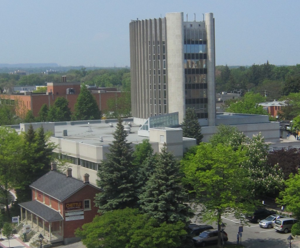 City hall from parking garage roof