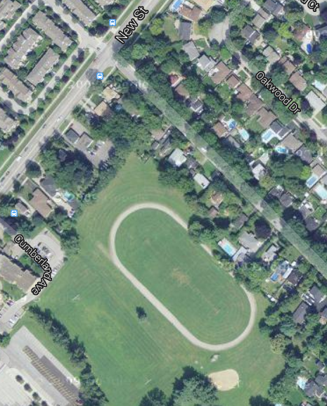 Google aerial of the site with Brock lands