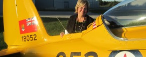 Ward 6 Councillor Blair Lancaster at a community event at the Burlington Executive Air Park. She didn't take it up.