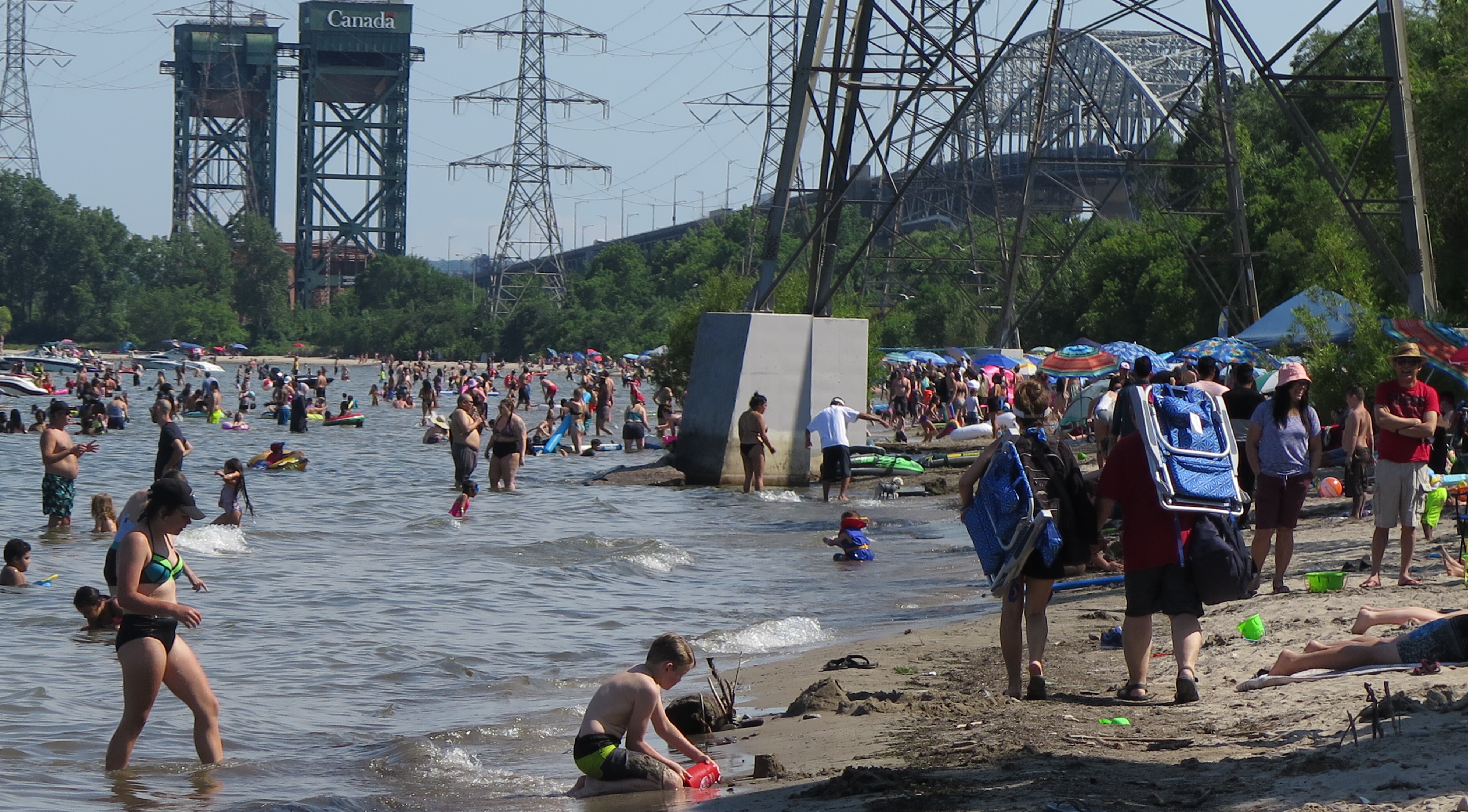 Beach with canal bride