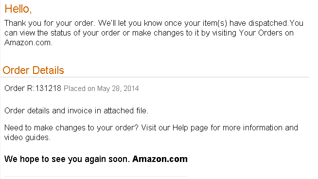 Amazon scam vis email