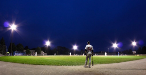 Baseball - player at bat with lights