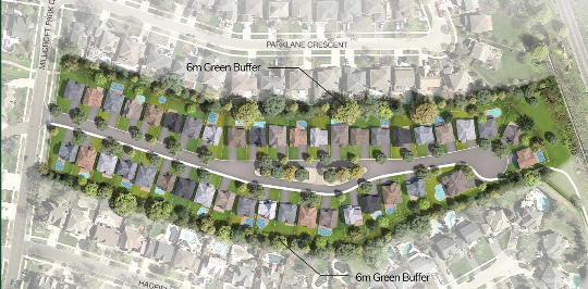 Block b aerial view 42 homes
