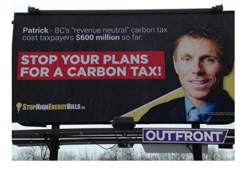 Brown carbon tax billboard