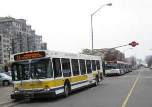 Bus station John Street lined up 1 side