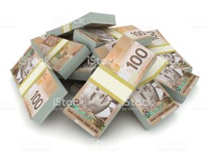 Canadian money concept