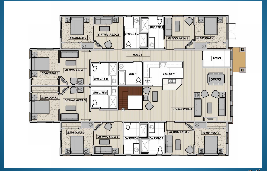 Co housing six unit set up